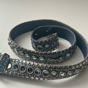 Kippys Swarovski Rhinestone embellished studded Leather Belt Women’s Size 30